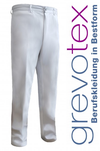 Herren Arzthose Laborhose MANUEL Satin 50% Baumwolle/50% Polyester weiß