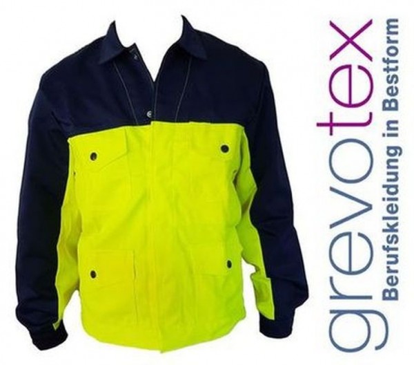 Herren Berufsjacke Arbeitsjacke warngelb marine