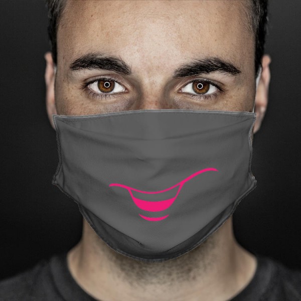 Mund- und Nasenabdeckung grau smile